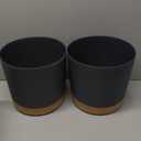 QCQHDU 10 inch Plant Pot, 2 Pack Planters for Indoor Plants with Drainage Holes & Saucer, Outdoor Flower Pots Home Garden Modern Decor (Dark Grey)