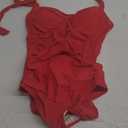 Tummy Control Swimsuits for Women Slimming Halter One Piece Bathing Suit (Small, Red)