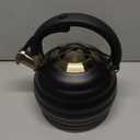 Tea Kettle for Stove Top Whistling Teapot, 3.2Q Tea Pot Stainless Steel Teakettle with Heat Proof Ergonomic Handle (Black)