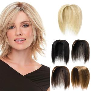 Rose bud 100% Human Hair Toppers Hair Pieces with Thinning Hair Real Wiglet Hair Pieces Clip in Topper Hair Extensions (#613-Bleach Blonde)