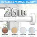 White Tension Curtain Rod 41-126 Inch Outdoor Curtain Rod No Drilling 1pcs