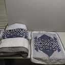 Dintszyayue Queen Size Quilt Set,3 Pieces Boho Bedspread Aztec Texture Quikted Coverlet Set Navy Blue Bedding Sets Geometric Pattern Microfiber Bed Cover for All Season(Navy,90"x96")