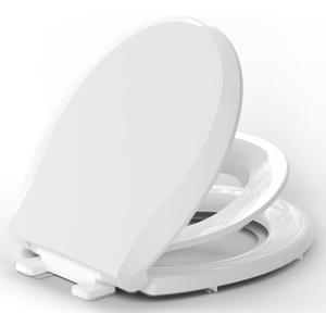 Toilet Seat With Toddler Seat Built in, ROUND, Slow-Close, Potty Training For Kids, Easy To Install And Clean, Toddler Toilet Seat Attachment, Never Loosen, Standard White(16.5")