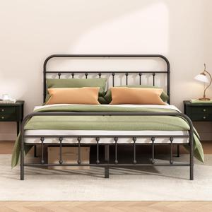 Kujielan Metal Bed Frame - Structurally Stable Heavy Duty Steel Slat Supported King Bed Frames,No Box Spring Needed for Easy Removal and Transport.