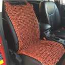 Wood Beaded Auto Car Front Seat Cover,Natural Rosewood Wooden Bead Cool Refreshing Back Massaging Comfort Cushion Mat,Premium Quality Universal for Car Truck on Summer