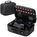 Mozuper Switch 2 Case for Nintendo Switch 2 2025, Portable Travel Hard Full Protection Custom Velcro Partition Soft Lining All In One Carrying Case for Switch 2 Console Pro Controller Accessories (Large, Black)