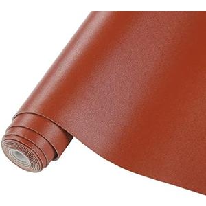 CDY Solid Color Brown Faux Leather Sheets 13.8"X53" Smooth PU Synthetic Leather Roll Perfect for Crafts Handbags Wallets Jewelry Earrings Bows Making (Brown)