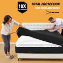 Mattress Bags for Moving, BETU Mattress Protector Waterproof Mattress Cover Storage Bags with 8 Heavy-Duty Handles and Zipper for Bed Extra Thick Large Reusable,82"x57"x15",Black