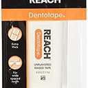 Reach Dentotape Waxed Dental Floss with Extra Wide Cleaning Surface for Large Spaces between Teeth, Unflavored, 100 Yards (Pack of 6)
