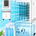 Evaporative Air Cooler with 4.0GAL Large Tank, Windowless Portable Swamp Cooler, 120 Oscillation, Ultra Quiet, 7H Timer, Remote Control, 24H Cooling Fan for Home Bedroom Garage