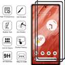 for Google Pixel 7a 2023 Full Coverage Screen Protector, [2 Pcs] Black Silk 9H Hardness Tempered Glass Screen Protector for Google 7a 6.1", Bubble Free, Anti-Scratch (Full Cover)