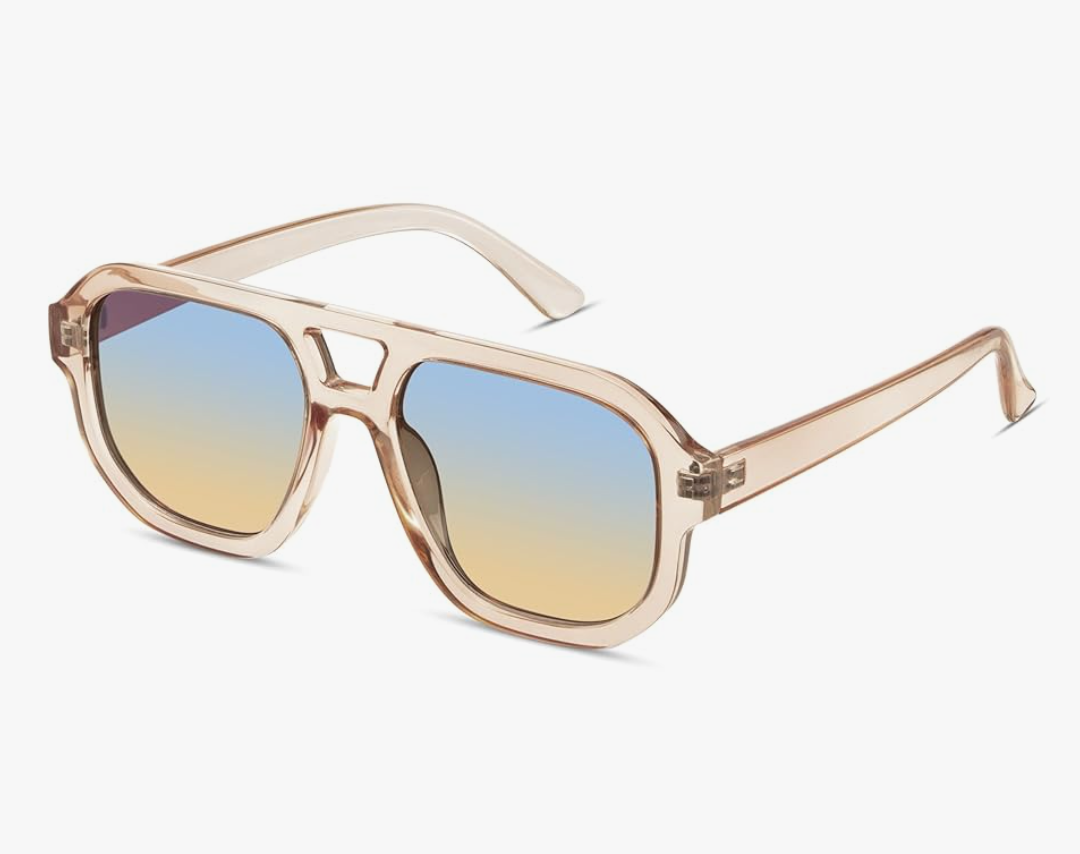 livho Trendy Polarized Square Aviator Sunglasses Women Men Square Eyewear Frame, Retro Sun Glasses for Women Men 2025 Shades