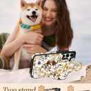 Petitian for Samsung Galaxy S25/S24 Case with Wallet - Women Girls Cute Girly Aesthetic Unique Design with Leather Credit Card Holder Cardholder Stand Wristband, Vin Flower