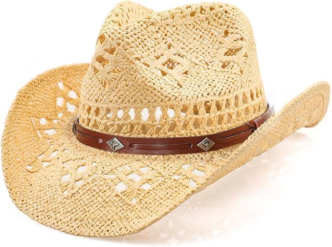 WQWOVRVO Cowboy Hat,Cowgirl Hat,Cowboy Hats for Women/Mens/Straw Wide with Shapeable Brim Cowboy Hat for Womens/White/Black. WQWOVRVO Cowboy Hat,Cowgirl Hat,Cowboy Hats for Women/Mens/Straw Wide with Shapeable Brim Cowboy Hat for Womens/White/Black.