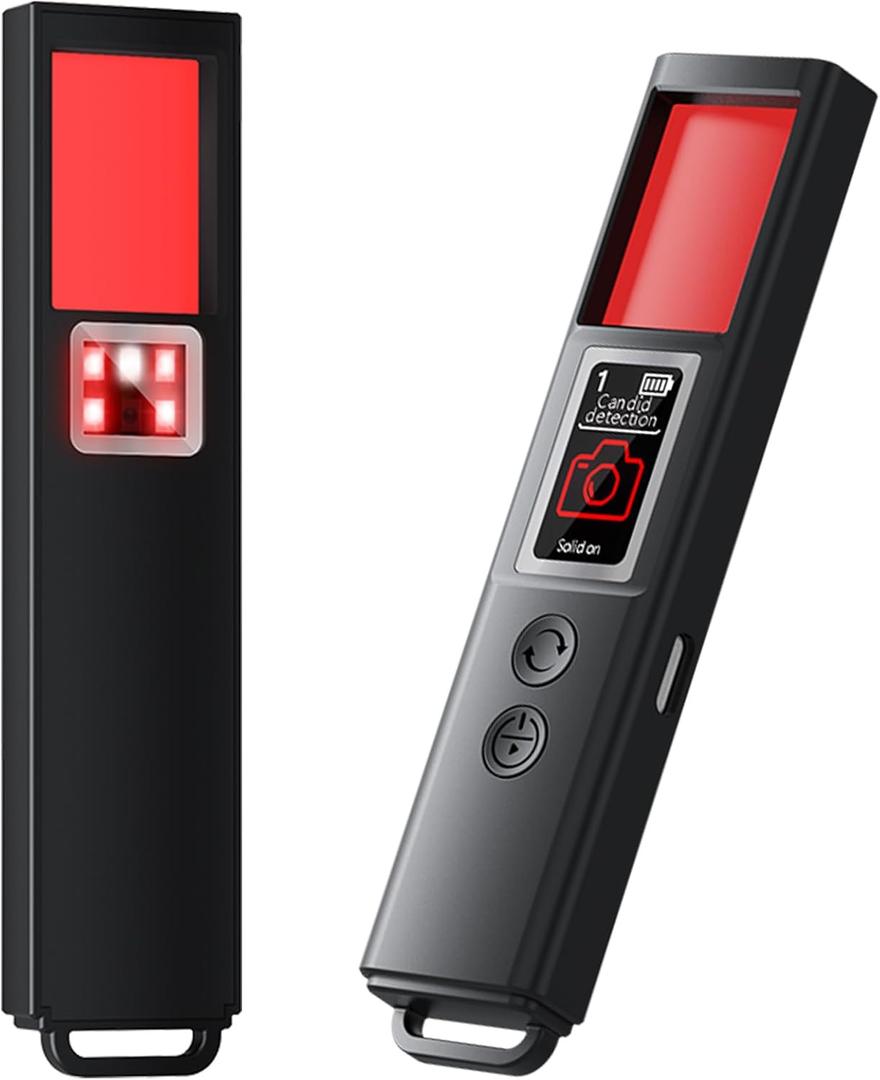 Hidden Camera Detectors, Spy Camera Detectors, 2025 Upgraded Device Finder for Hotels Car Office Home Travel Meetingroom, Signal Scanner Mini Design, 8 Levels Sensitivity 9 Modes, 25H Working Time (Black)