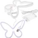 Unomor 2pcs Butterfly Neon Lights Led Wall Decor for Bedroom Wedding Birthday Parties Cute Butterfly Shaped Neon Sign for Home Decoration