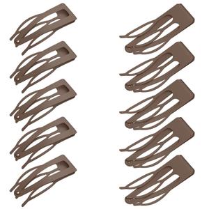 Chinco 24 Pcs Double Grip Hair Clips Metal Snap Hair Clips Barrettes Accessories 2 Inch Brown for Women Salon Supplies Accessories