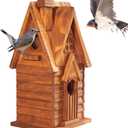 MIXUMON Bird Houses for Outside, Outdoor 2 Bird House Room for 2 Bird Families Bluebird Finch Cardinals Hanging Birdhouse for Garden (Style 11)