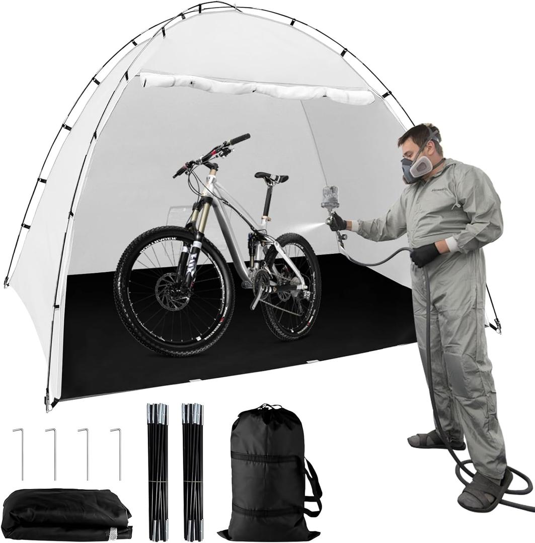 Professional Spray Paint Booth Tent (10x10x6.3ft)  Built-in Floor, Mesh Walls & Hooks | Portable Enclosure for Furniture, Crafts & DIY Painting. (10106.3ft)