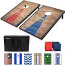 GoSports Portable Cornhole Sets, 8 Styles Choose 4 x 2 ft or 3 x 2 ft - Boards Include 8 Bean Bags, Travel Case, and Game Rules