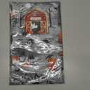 Newbridge 52 x 52 Inch Square Haunted Halloween Rustic Ghost Farm Vinyl Tablecloth with Flannel Backing, Ghosts, Barns, Pumpkins, and Spooky Truck Farm Scene, Easy Care Wipe Clean Table Cover