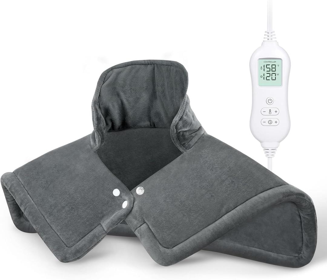NOWWISH Heating Pad for Neck and Shoulder Pain Relief, Fast Heating, Auto Shut Off, Mothers Day Gifts for Mom, Birthday Gifts for Women Men Dad Wife Husband, Grey, 17"x23" (Gray)