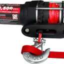 KING-PRO 3500 lb ATV UTV Recovery Winch, 12V Electric Winch Kit with 1/4"33' Synthetic Rope Wired Remote and Wireless Remotes, IP68 Waterproof Off-Road