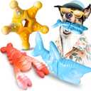 NEZIN Dog Chew Toys, Indestructible Dog Toys for Aggressive Chewers, Tough Dog Toys, Durable Dog Chew Toys for Large Medium Breed, Interactive Dog Toys with Real Beef Flavor (Mix 3 Pack)