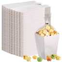 Zopeal 200 Pcs Mini Popcorn Boxes and Clear Treat Bag Set, Bulk Popcorn Bags Open Top Paper Popcorn Containers with Treat Bags Popcorn Candy Boxes for Movie, Party, 3 x 4 Inch (White)