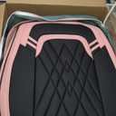 Quiln02 Leather Seat Cover 5 Seat Full, Universal Suitable for Most Cars, SUVs, Pickup Trucks, Airbag Compatible Car Seat Cushion Covers (Black and Pink)