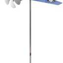 Airplane Weather Vane Iron Stainless Steel Outdoor Wind Spinner Windmill for Garden Patio Lawn Yard Blue Handcrafted Paint Wind Direction Indicator Yard Decoration