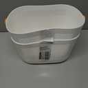 UUJOLY Plastic Storage Baskets with Handles, Shower Caddy Shelf Organizers Basket for Bathroom, Kitchen, Dorm Room, Yellow, 2 Pack