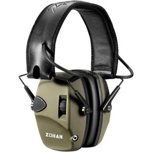 ZOHAN EM054 Electronic Shooting Ear Protection with Sound Amplification, Slim Active Noise Reduction Earmuffs for Gun Range (1pack - Army Green)