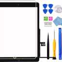 for iPad 7/8 (7th 8th Gen) Screen Replacement Digitizer Touch Glass 10.2", for 7th 8th Generation A2197 A2198 A2200 A2270 A2428 A2429 A2430, Full Repair Kit+Home Button[No TouchID Chip] (Black)