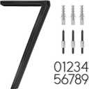 6" Stainless Steel Floating House Number 7, Metal Modern House Numbers, Mailbox Decor Number with Nail Kit, Coated Black, 911 Visibility Signage (Large 7)