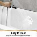 HITSLAM Square Shower Mat, 27 x 27 Inch Non Slip Bath Mat for Tub, Soft PVC Loofah Bathtub Mats with Drain Holes, Quick Drying Bathroom Stall Floor Mat, Bathroom Accessories Without Suction Cup, White