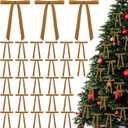 2 x 30 Pcs Christmas Velvet Wreath Bows, 5 x 7 Inch Vintage Velvet Ribbon Rustic Crafts Gift Bows for Indoor Outdoor Wreaths Garland Holiday Xmas Tree Wrapping Crafts (Khaki, Width of 5/8")