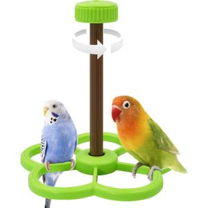 Jevnd Washable Bird Spinning Toy, 360° Rotation Parrot Perch with Anti-Slip Texture, Sturdy Hanging Parakeet Toys with 1.8'' Larger Washer Fit Most Birds Cage, Large Bird Cage Toy for Cockatiel Budgie