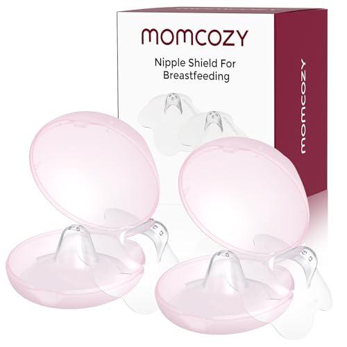 Momcozy Nipple Shield, Floral Contact Nipple Shield for Breastfeeding Moms with Flat or Inverted Nipples, Made Without BPA/ BPS, 20mm, 2 Pairs
