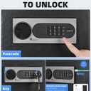 DAYI Safe Box, 2.0 Cubic Feet Home Safe with Fireproof Waterproof Bag, Security Safe Box for Money Cash Valuables, Digital Electronic Keypad, Dual Alarm System, Removable Shelf - D-45
