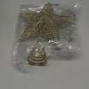 Joiedomi 8 inch Christmas Gold Glitter Star Tree Toppers Metal Lighted with 20 LED Lights for Xmas Decorations, Holiday Party Indoor Decor