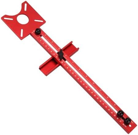 YINSHCO 4in1 Router Milling Groove Bracket, Aluminum Alloy Router Circle Cutting Jig Multifunctional Cabinet Hardware Jig and Router Guide, Adjustable Router Jig Tool for Woodworking (StandardSize)