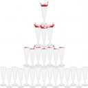LemonRoad 50 Pcs Plastic Champagne Flutes 5 oz Disposable Champagne Glasses Bulk Toasting Cups for Party Wedding Birthday Anniversary Celebration Supplies (White)