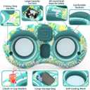 Sunikko X 5-in-1 Pool Floats Adult Heavy Duty River Tube, 2 Person Water Lounge Tanning Pool with Backrests, Built-in Cooler, Cup Holders, Deluxe Pool Toys for Summer Relaxation