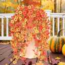 6 Bundles Artificial Fall Flowers for Outdoors Fake Plants Garden Home Fall Decor,UV Resistant Realistic Silk Faux Autumn Flower Indoor Outside Front Porch Patio Balcony Yard Farmhouse(Orange)