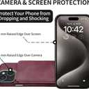 GUERNICA for iPhone 15 Wallet Case with RFID Blocking Card Holder for Women Men, Kickstand Shockproof Phone Case for iPhone 15(6.1"),Light Red