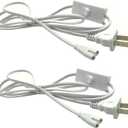 T5 T8 LED Wire Connector Power Cord LED Tube Power Extension Cord US Plug for LED T5 T8 Light Tube Integrated LED Light Fixture Extension Cable Wire- 2 Pack (1.8M/6Ft 2pin)