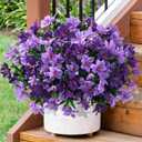 INSPRING Artificial Flowers for Outdoors Spring Decoration, 3 Bundles Faux Silk Outside Azalea Plants UV Resistant Realistic Faux Flowers for Outdoor Planters Porch Patio Garden Yard Home Decor, Mix