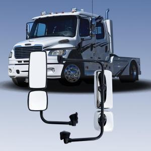 Left Chrome Door Mirror Assembly for Freightliner M2, Door Mirror with Arm Fit for Freightliner M2 2004-2016 Truck