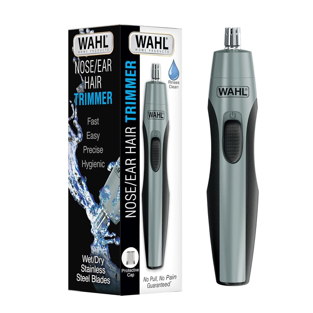 Wahl Clipper Battery Operated, Precision Ear and Nose Hair Trimmer for Men, Hygienic Nose Trimmer with Rinseable Blade for Easy Cleaning, Perfect for Travel  Model 3026462 (Pack of 1)